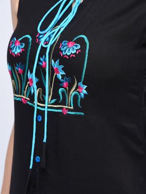 embroidered high slit kurta - 15647809 - Standard Image - 5