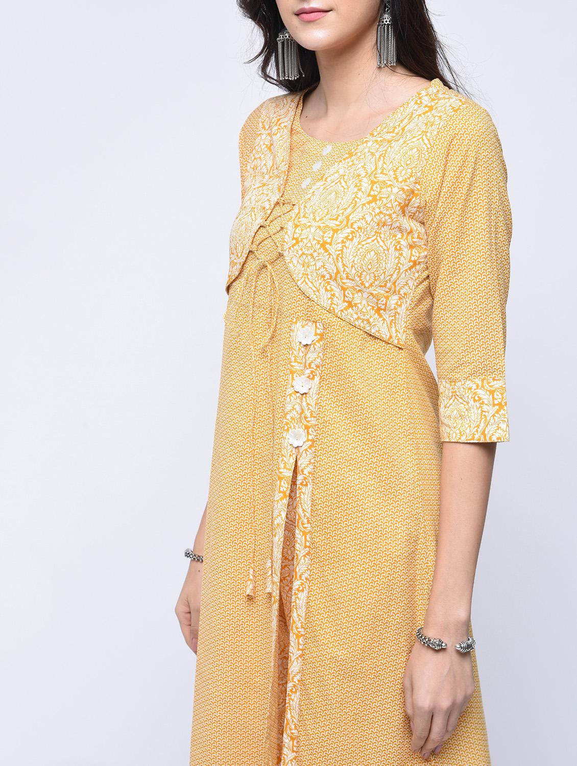 a-line printed kurta - 15647840 - Zoom Image - 4