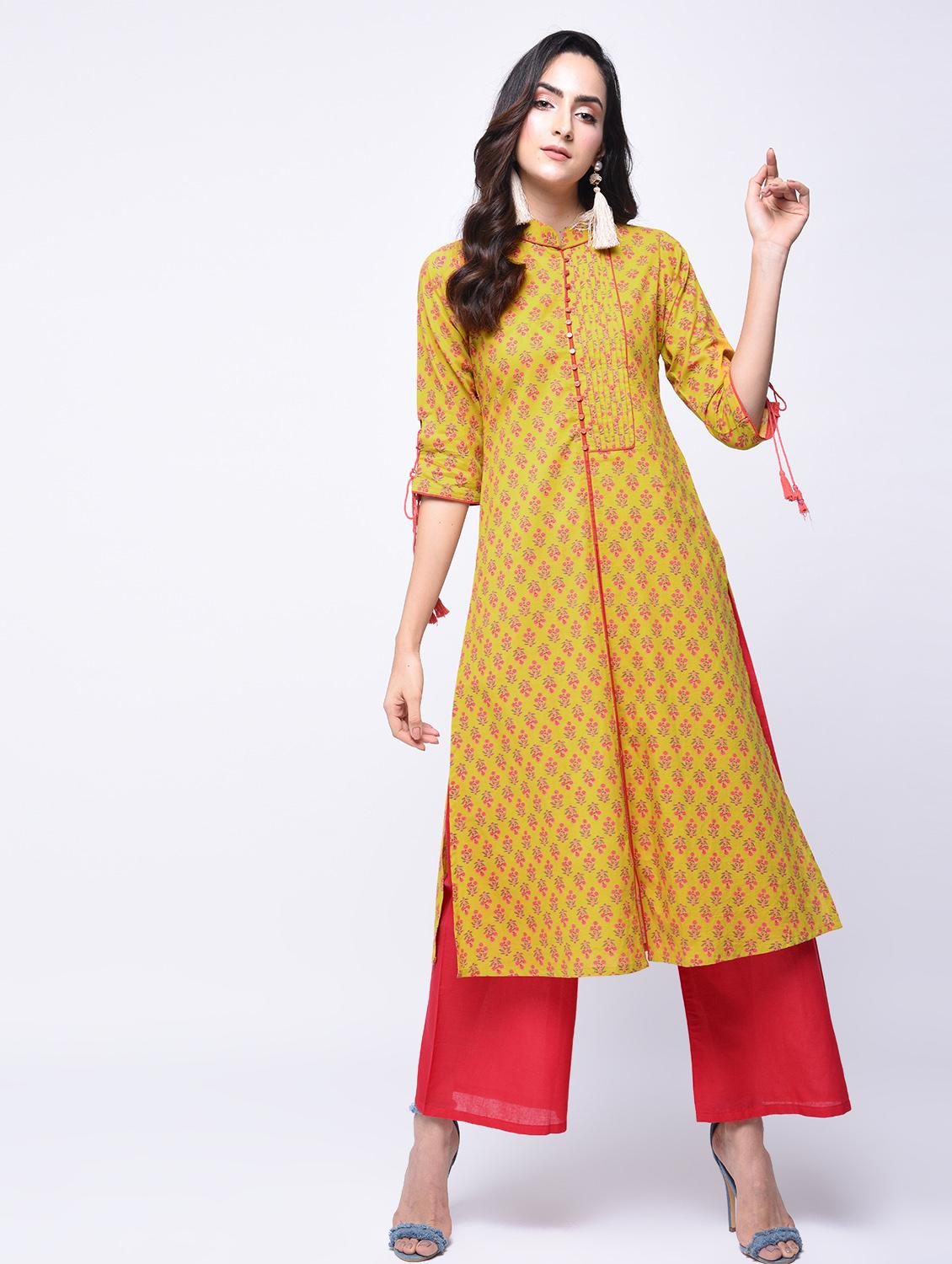 pintucks straight kurta - 15647842 - Zoom Image - 1