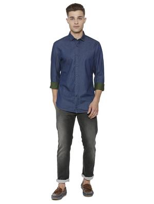 blue cotton casual shirt (reversible) - 15648032 - Standard Image - 5