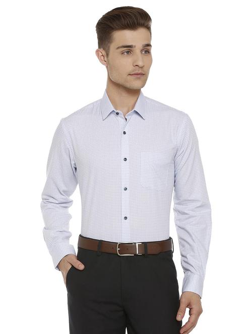 light blue cotton blend formal shirt - 15648394 - Standard Image - 1