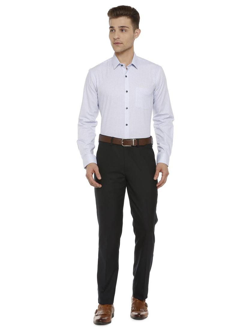 light blue cotton blend formal shirt - 15648394 - Zoom Image - 3