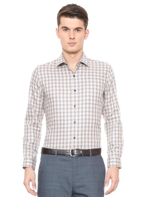 beige cotton formal shirt - 15648407 - Standard Image - 1