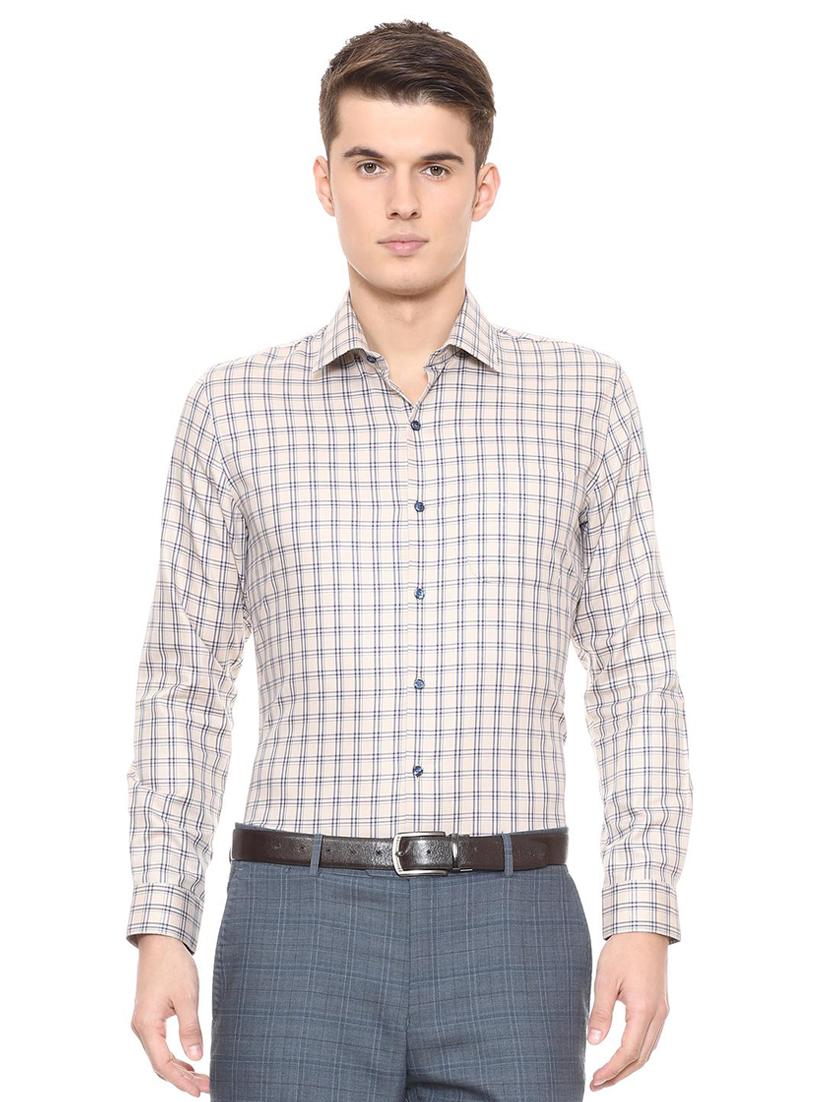 beige cotton formal shirt - 15648407 - Zoom Image - 1