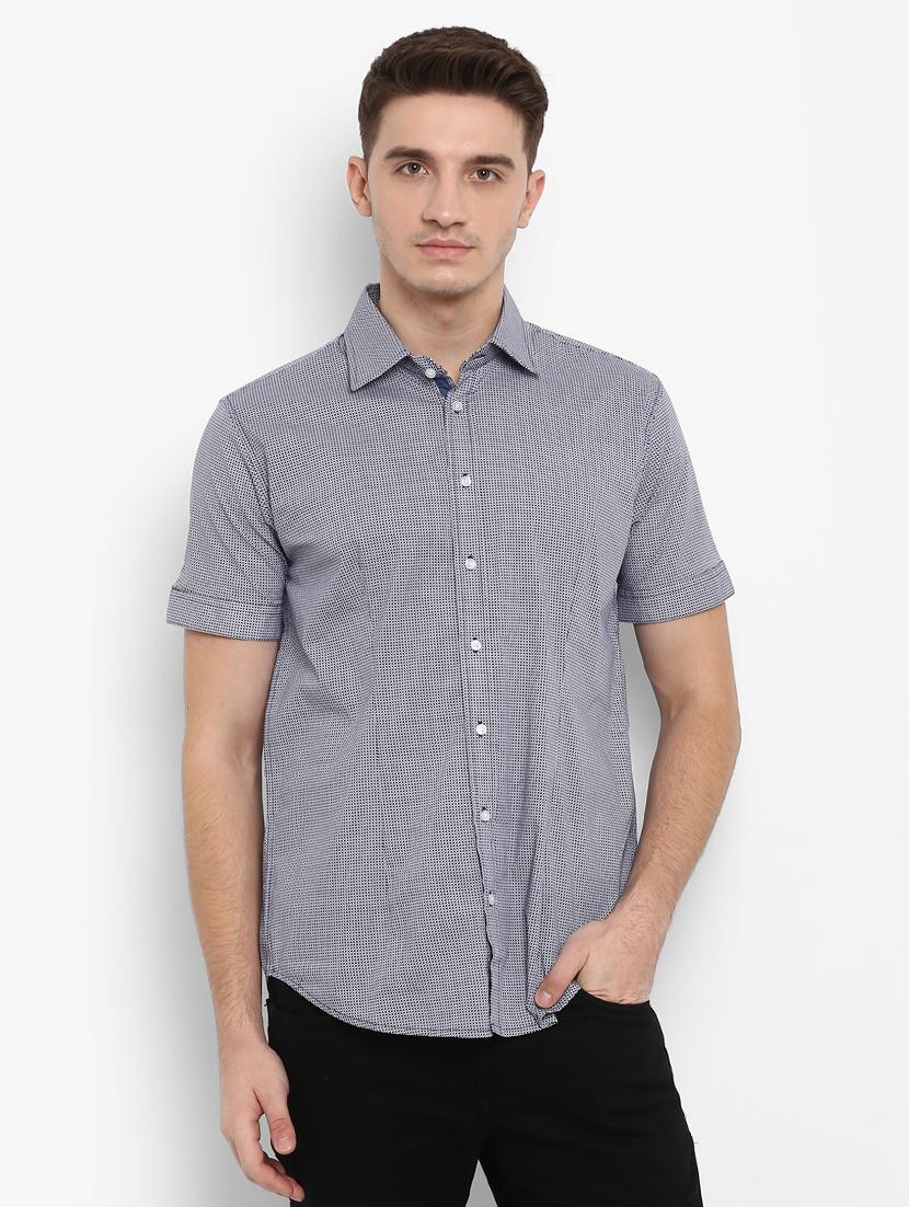 blue cotton casual shirt - 15648656 - Zoom Image - 1