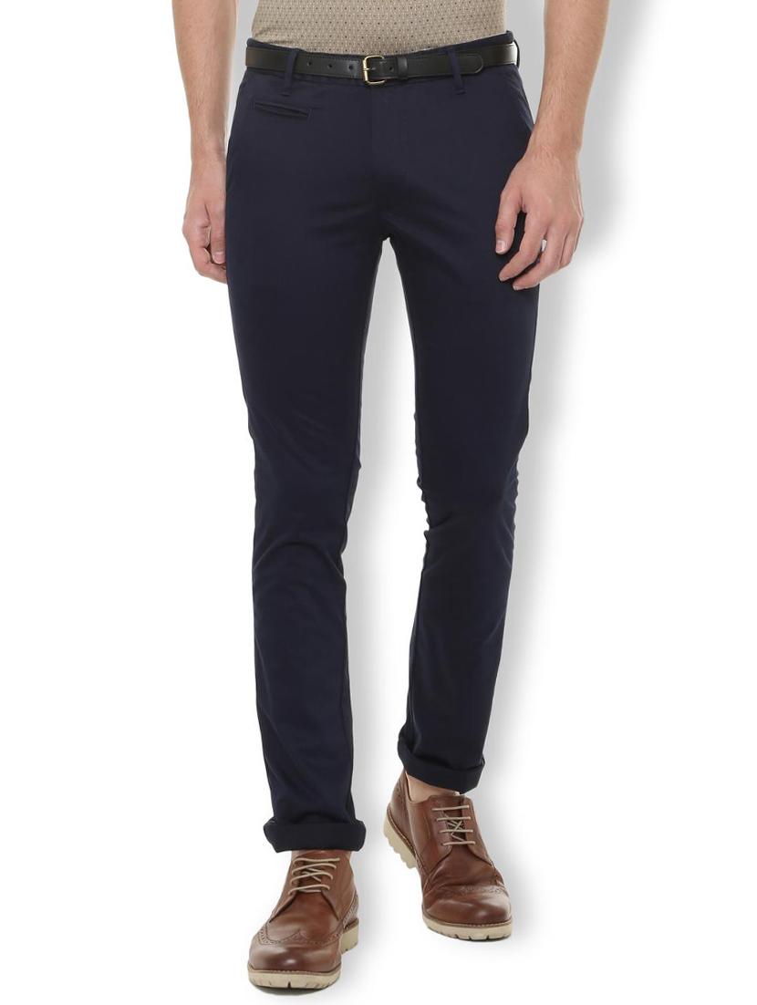 blue cotton blend chinos - 15648707 - Zoom Image - 1
