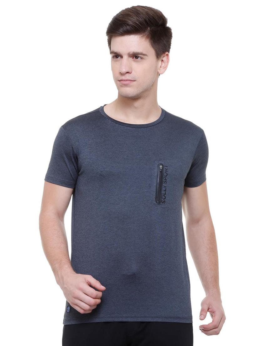 blue polyester pocket t-shirt - 15648855 - Zoom Image - 1