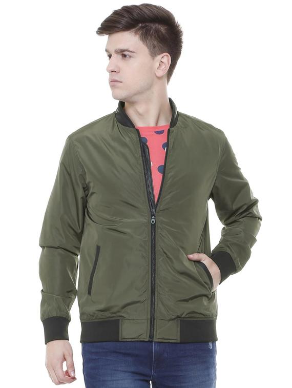 green polyester bomber jacket - 15649081 - Zoom Image - 1