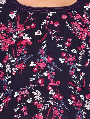ditsy floral flared kurta - 15650165 - Standard Image - 4