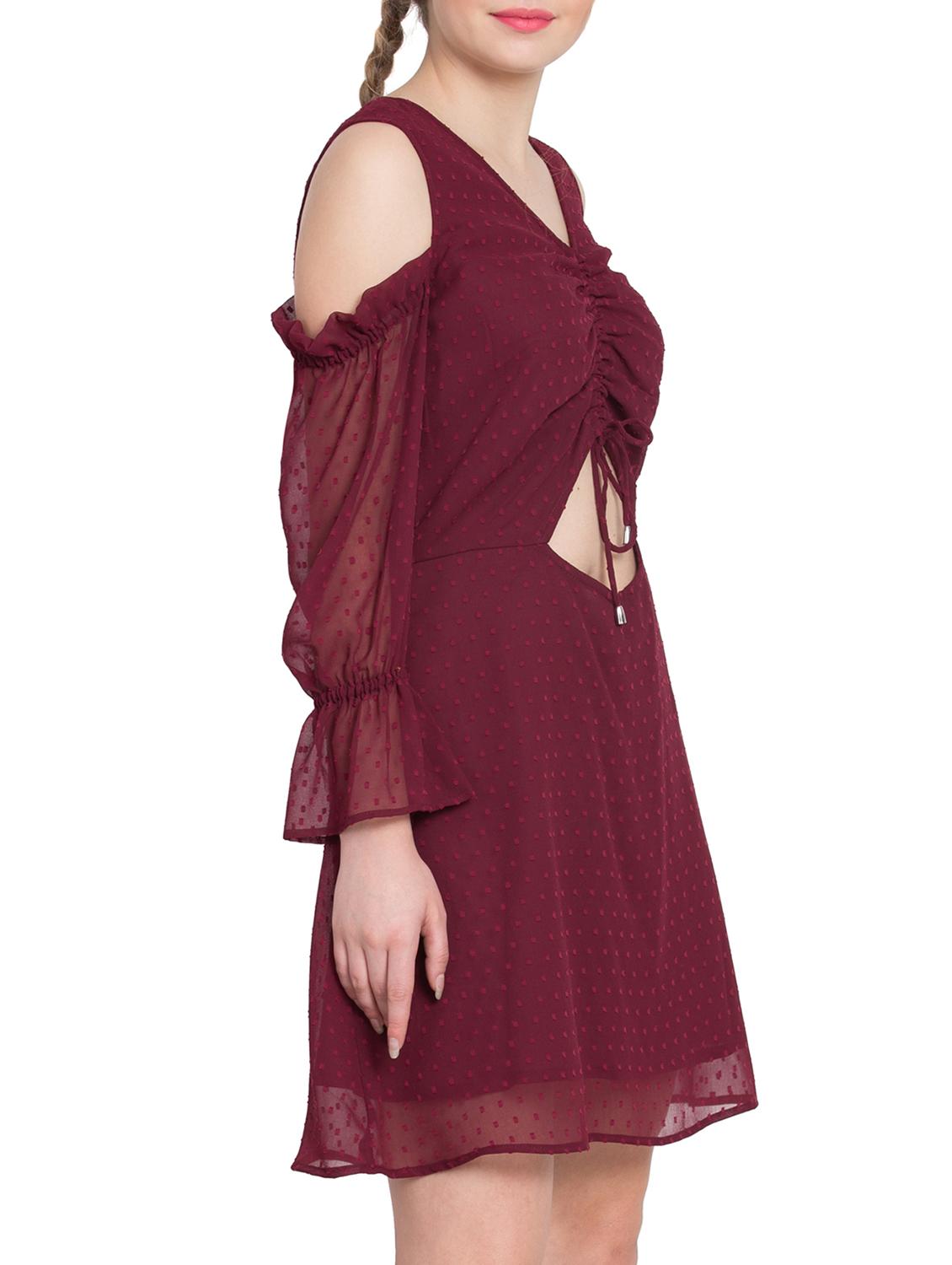 ruched cut out detail a-line dress - 15650336 - Zoom Image - 2