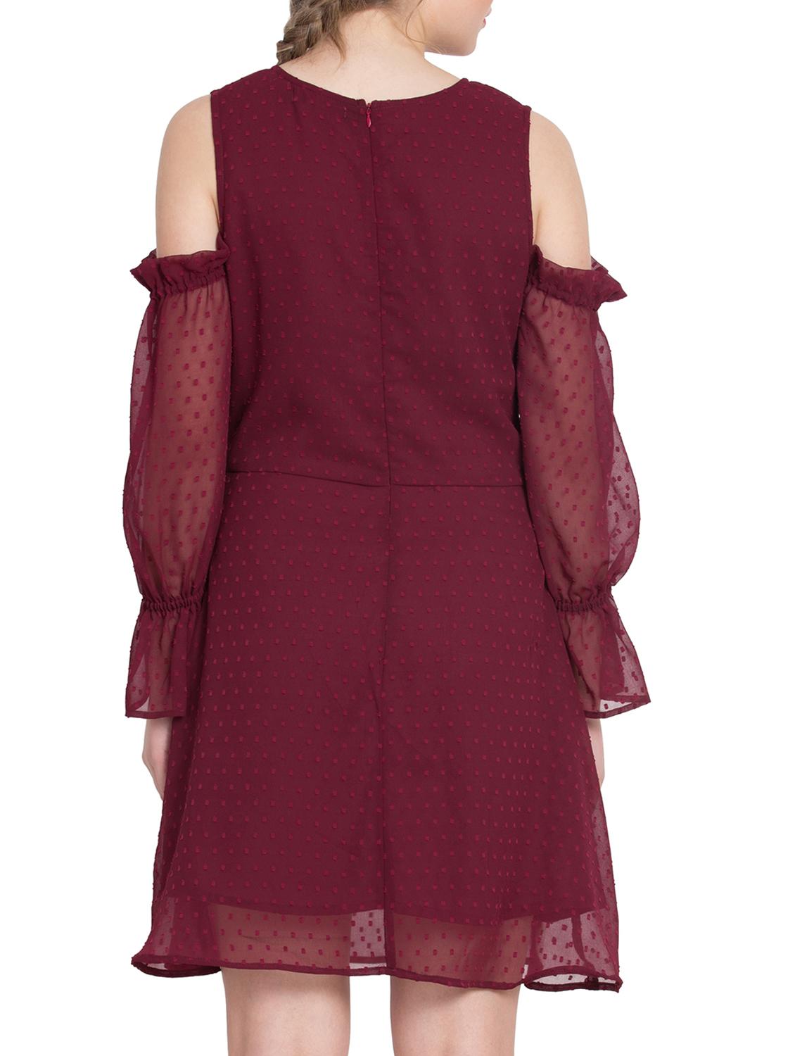 ruched cut out detail a-line dress - 15650336 - Zoom Image - 3