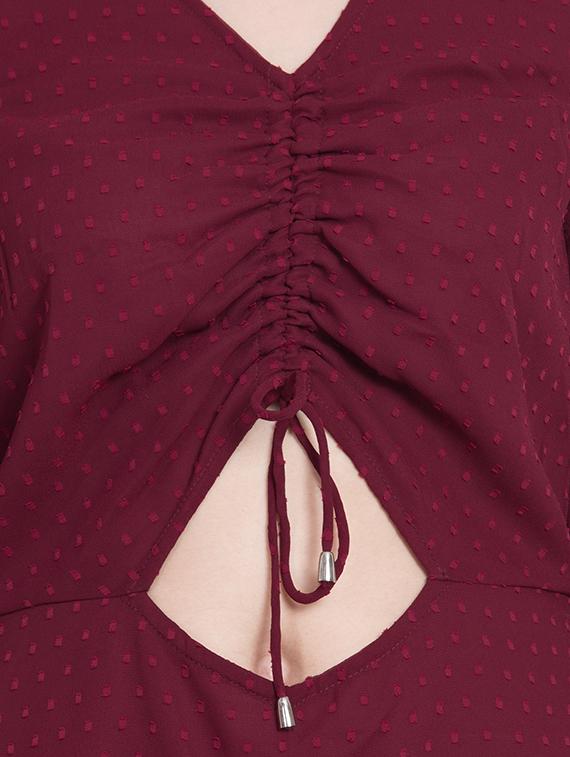 ruched cut out detail a-line dress - 15650336 - Zoom Image - 4