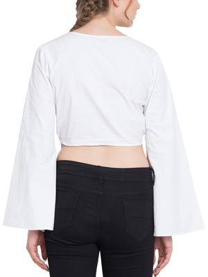 tie up front crop top - 15650376 - Standard Image - 3