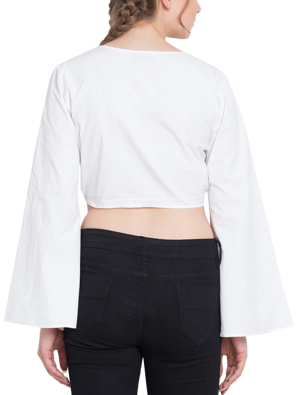 tie up front crop top - 15650376 - Zoom Image - 3