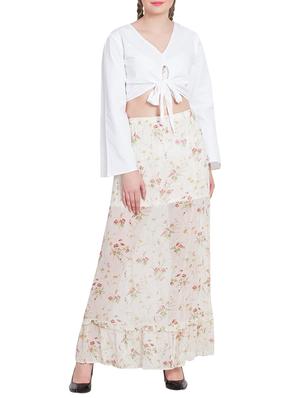 elasticated waist side slit skirt - 15650431 - Standard Image - 4