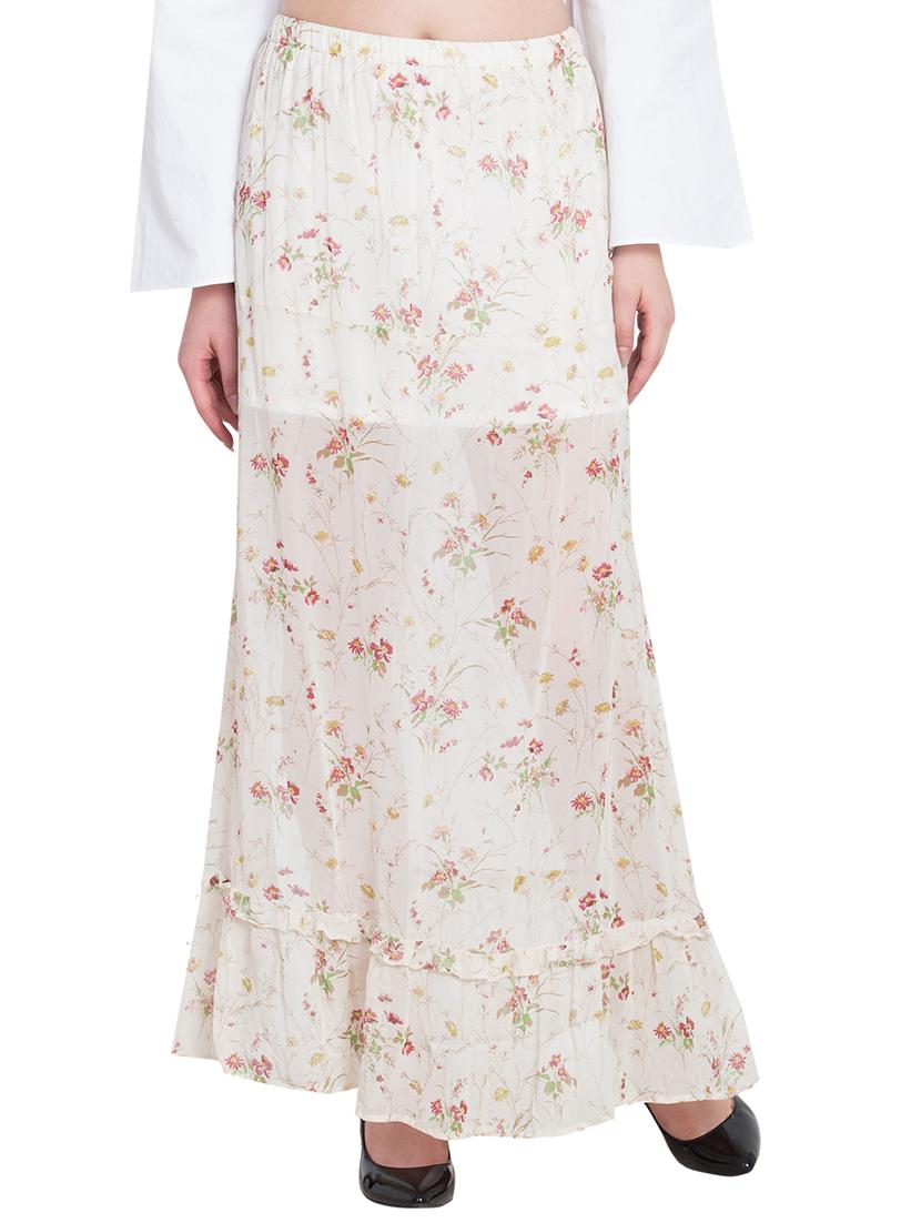 elasticated waist side slit skirt - 15650431 - Zoom Image - 1
