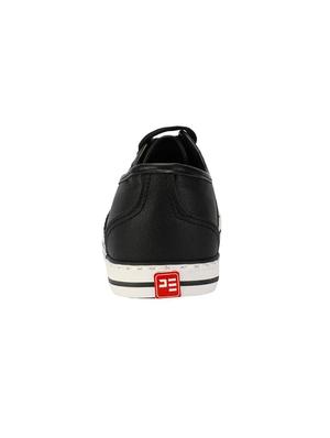 black leatherette lace up sneakers - 15650525 - Standard Image - 3