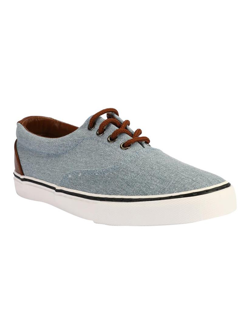blue canvas lace up sneakers - 15650526 - Zoom Image - 1