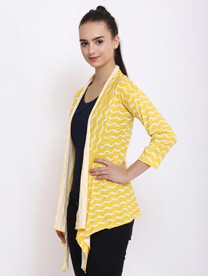 asymmetric printed lycra shrug - 15651113 - Standard Image - 2