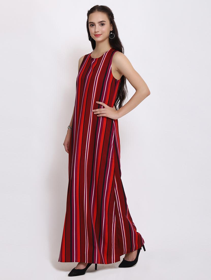 sleeveless striped maxi dress - 15651120 - Zoom Image - 2