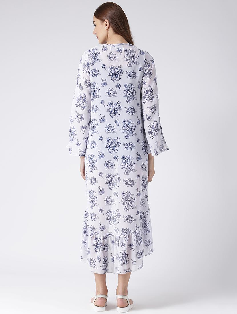 slit sleeved asymmetric floral shrug - 15652182 - Zoom Image - 3