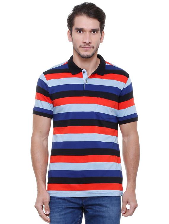 multi colored striped pocket t-shirt - 15652233 - Zoom Image - 1