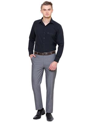 grey polyester blend flat front formal trouser - 15653278 - Standard Image - 4