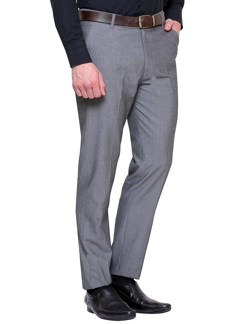 grey polyester blend flat front formal trouser - 15653278 - Zoom Image - 2