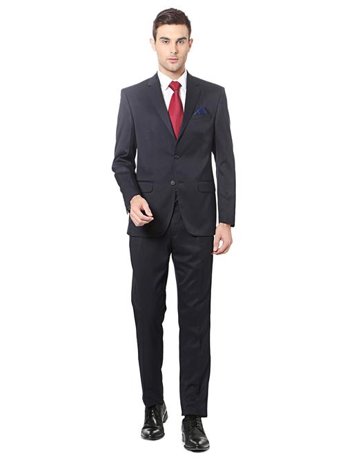 navy blue polyester blend single suit - 15654117 - Standard Image - 1
