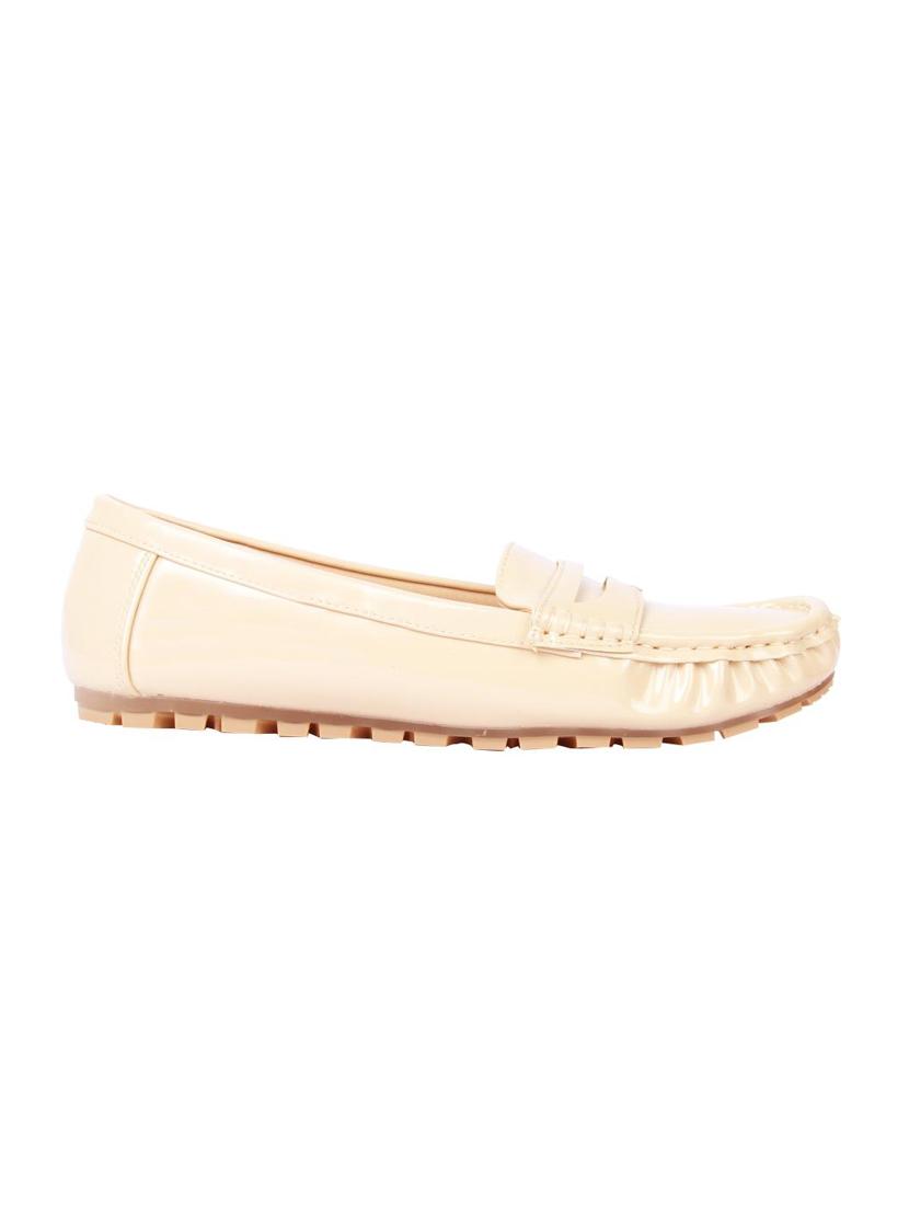 beige patent leather slip on loafers - 15654527 - Zoom Image - 2