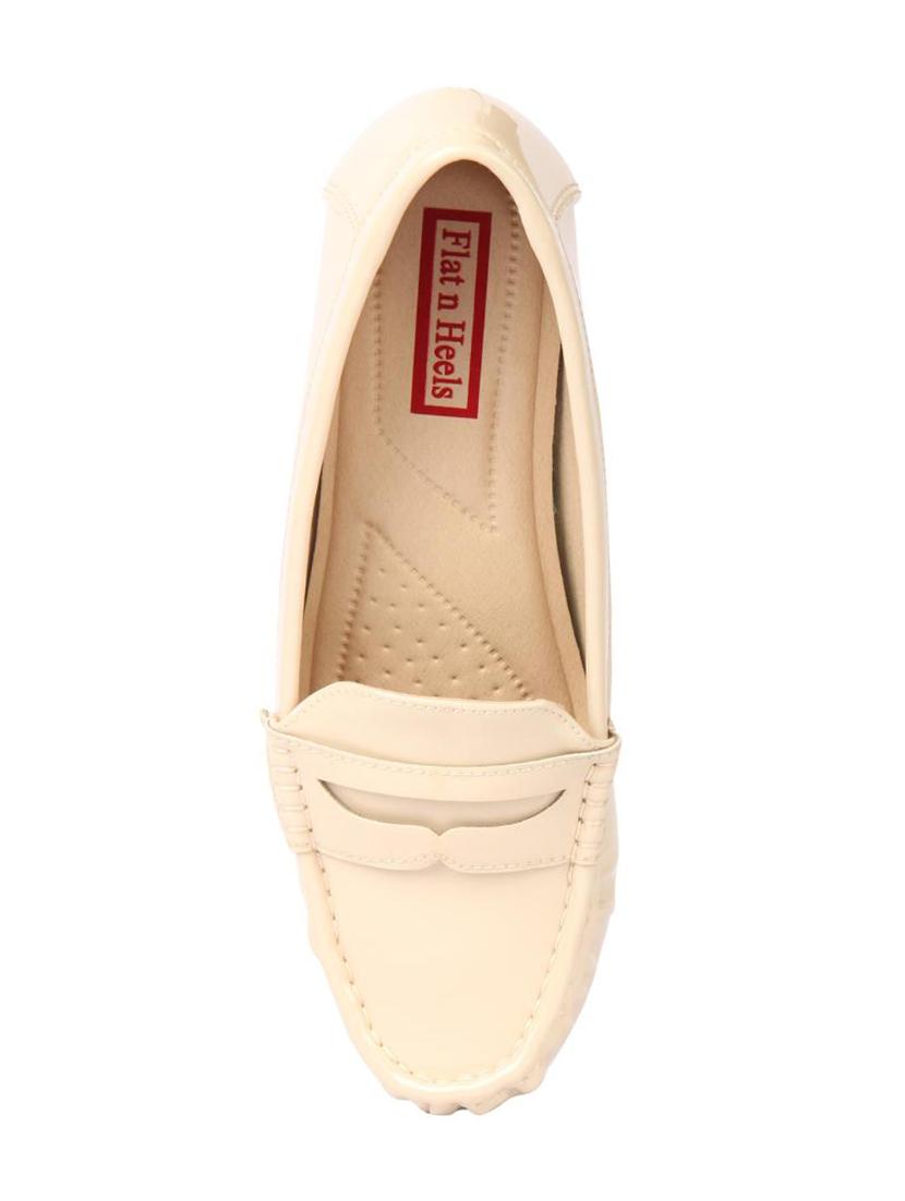 beige patent leather slip on loafers - 15654527 - Zoom Image - 4
