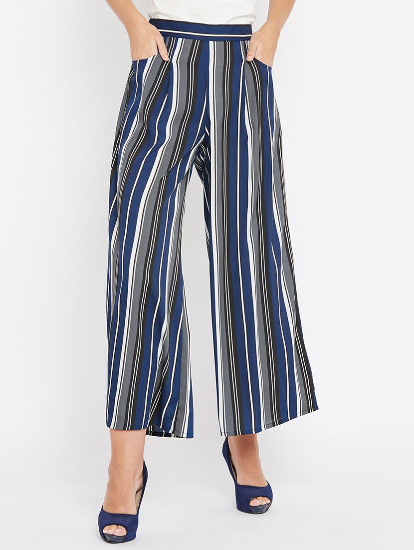 high rise striped palazzo - 15654675 - Zoom Image - 1
