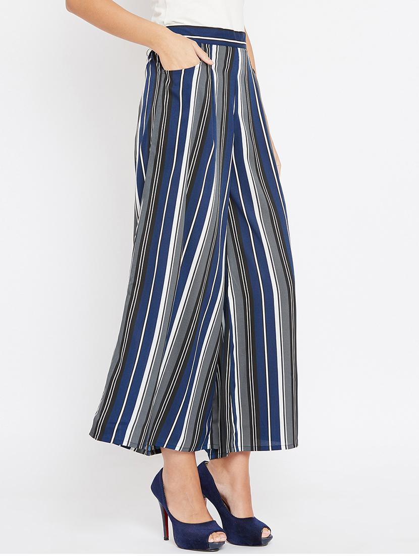 high rise striped palazzo - 15654675 - Zoom Image - 3
