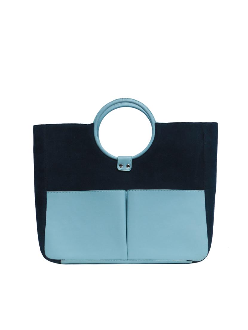 blue leatherette (pu) regular handbag - 15654790 - Zoom Image - 1