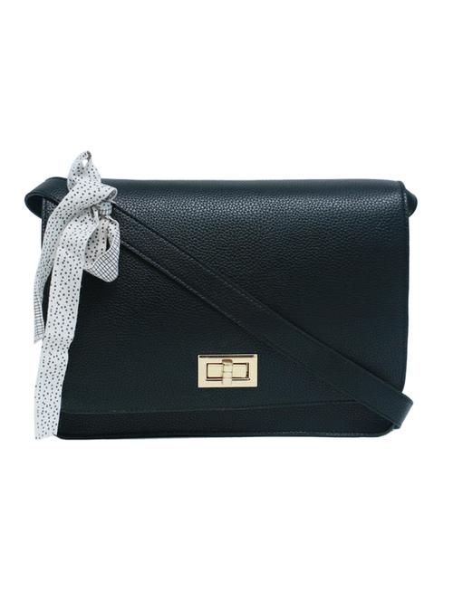 black leatherette (pu) regular sling bag - 15654799 - Standard Image - 1