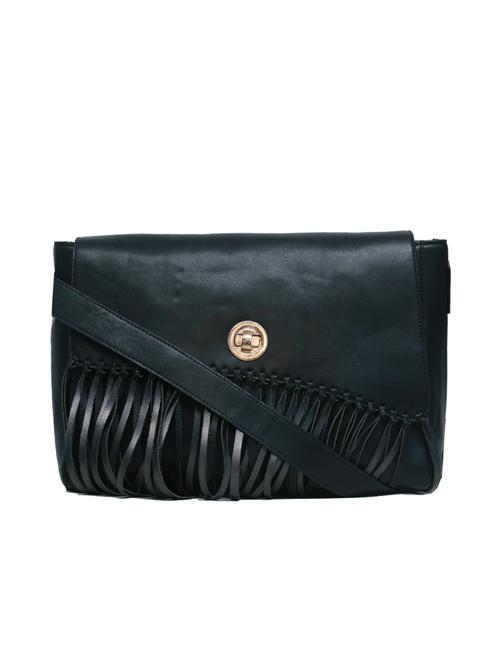 black leatherette (pu) regular sling bag - 15654814 - Standard Image - 1