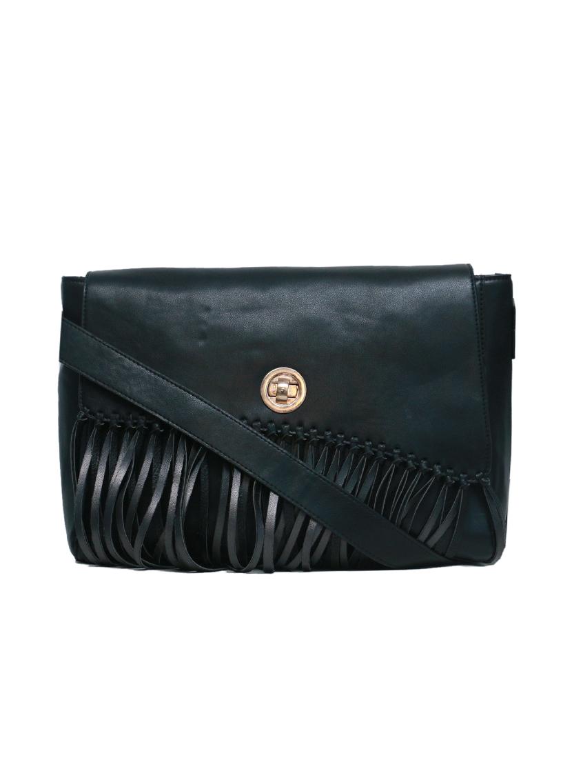 black leatherette (pu) regular sling bag - 15654814 - Zoom Image - 1