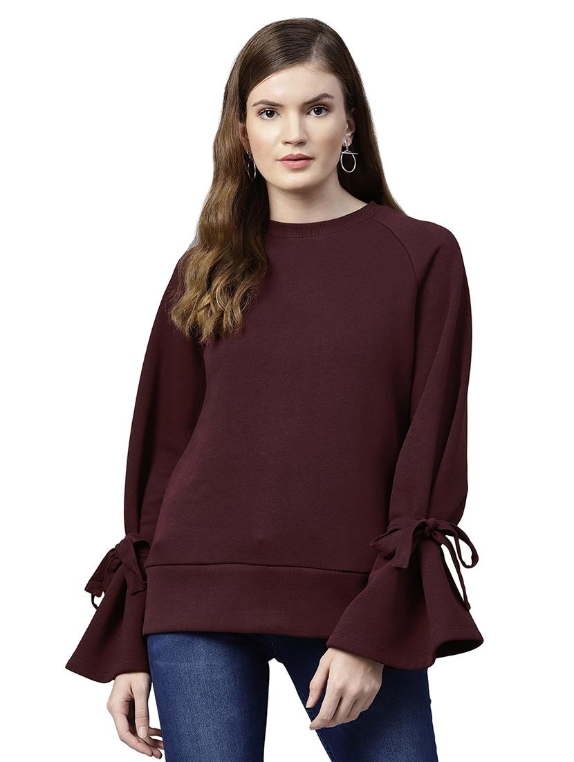 tie up detail sleeved sweatshirt - 15656460 - Zoom Image - 1