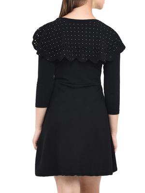 embellished a-line dress with cut work - 15656993 - Standard Image - 3
