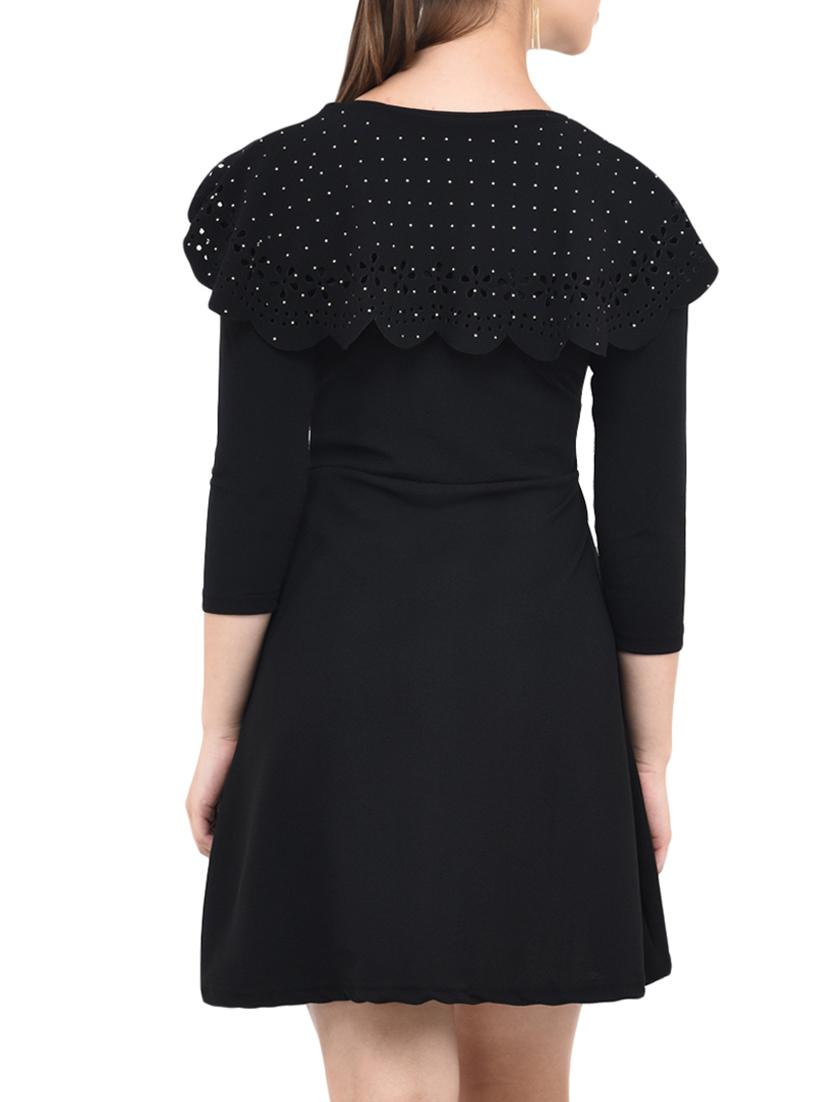 embellished a-line dress with cut work - 15656993 - Zoom Image - 3