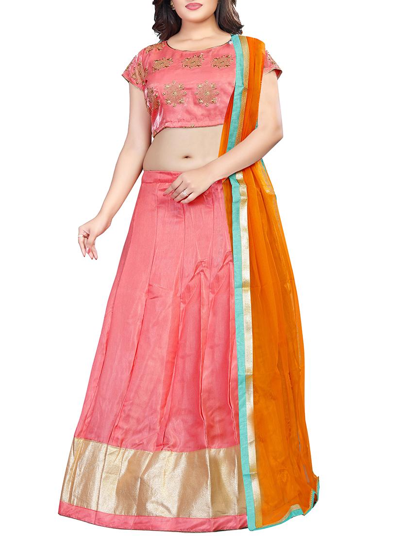 Embroidered flared lehenga - 15657045 - Zoom Image - 1