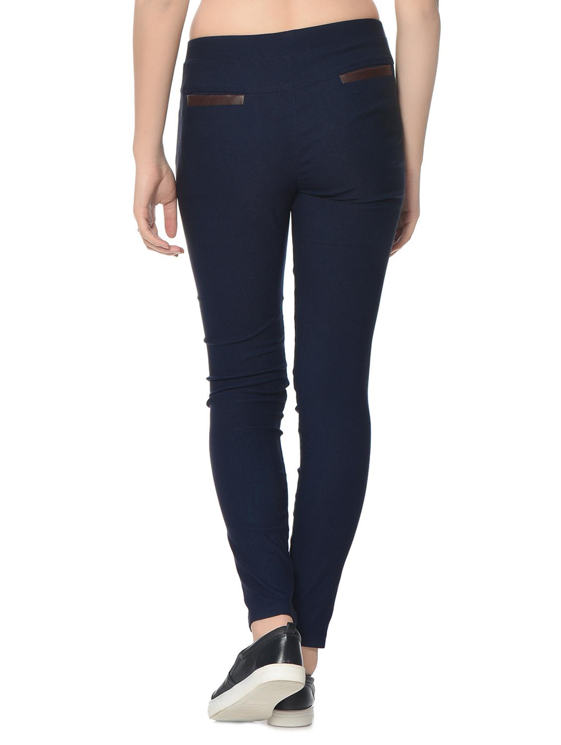 leather patch mid waist jegging - 15657060 - Zoom Image - 3