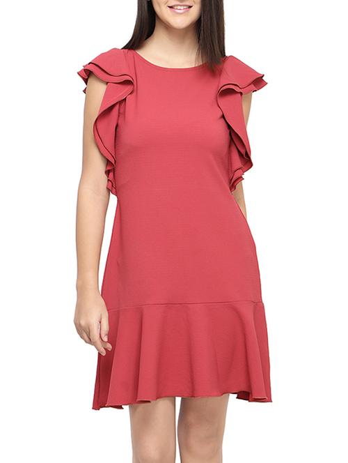 ruffle sleeved a-line dress - 15658050 - Standard Image - 1