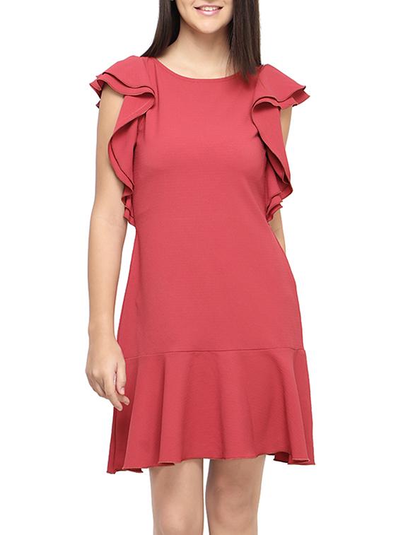 ruffle sleeved a-line dress - 15658050 - Zoom Image - 1