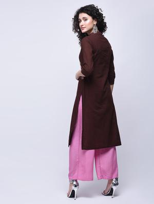 embroidered straight kurta - 15658609 - Standard Image - 3