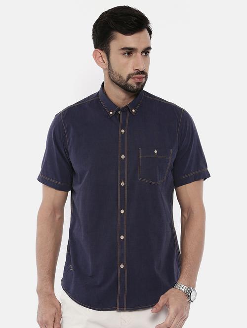 blue cotton casual shirt - 15661065 - Standard Image - 1
