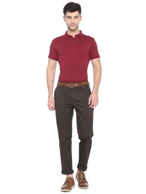 brown cotton blend chinos - 15669213 - Standard Image - 3
