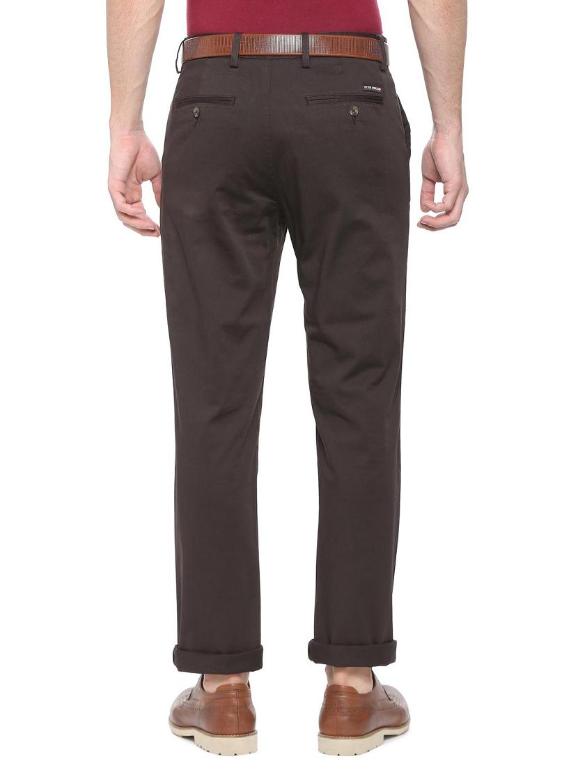 brown cotton blend chinos - 15669213 - Zoom Image - 2