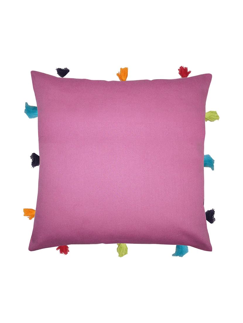 lushomes bordeaux cushion cover with colorful tassels (single pc, 12 x 12?) - 15671637 - Zoom Image - 1