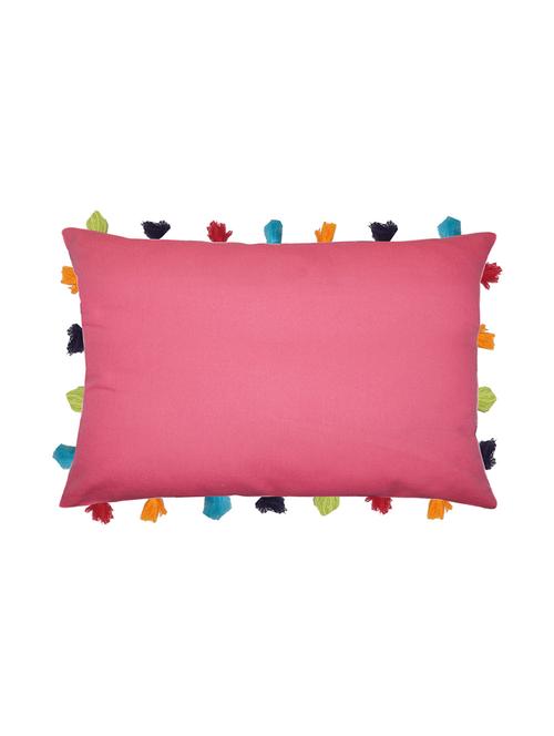 lushomes rasberry cushion cover with colorful tassels (single pc, 14 x 20) - 15671723 - Standard Image - 1